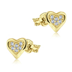 Beautiful Heart with Crystal Silver Stud Earring STS-5080 